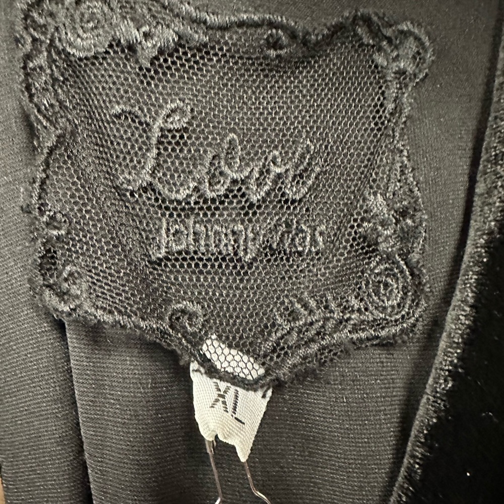 Love π€ Johnny Was Coco Wrap Black Faux Velvet Dress with Embroidered Bodice - Picture 7 of 12